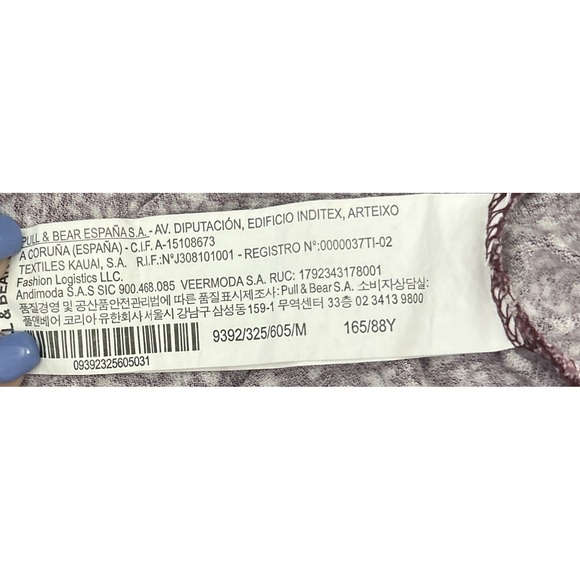 Pull&Bear Dress Women M Burgundy Floral Print Long Sleeve V-Neck Boho Casual - Picture 7 of 16